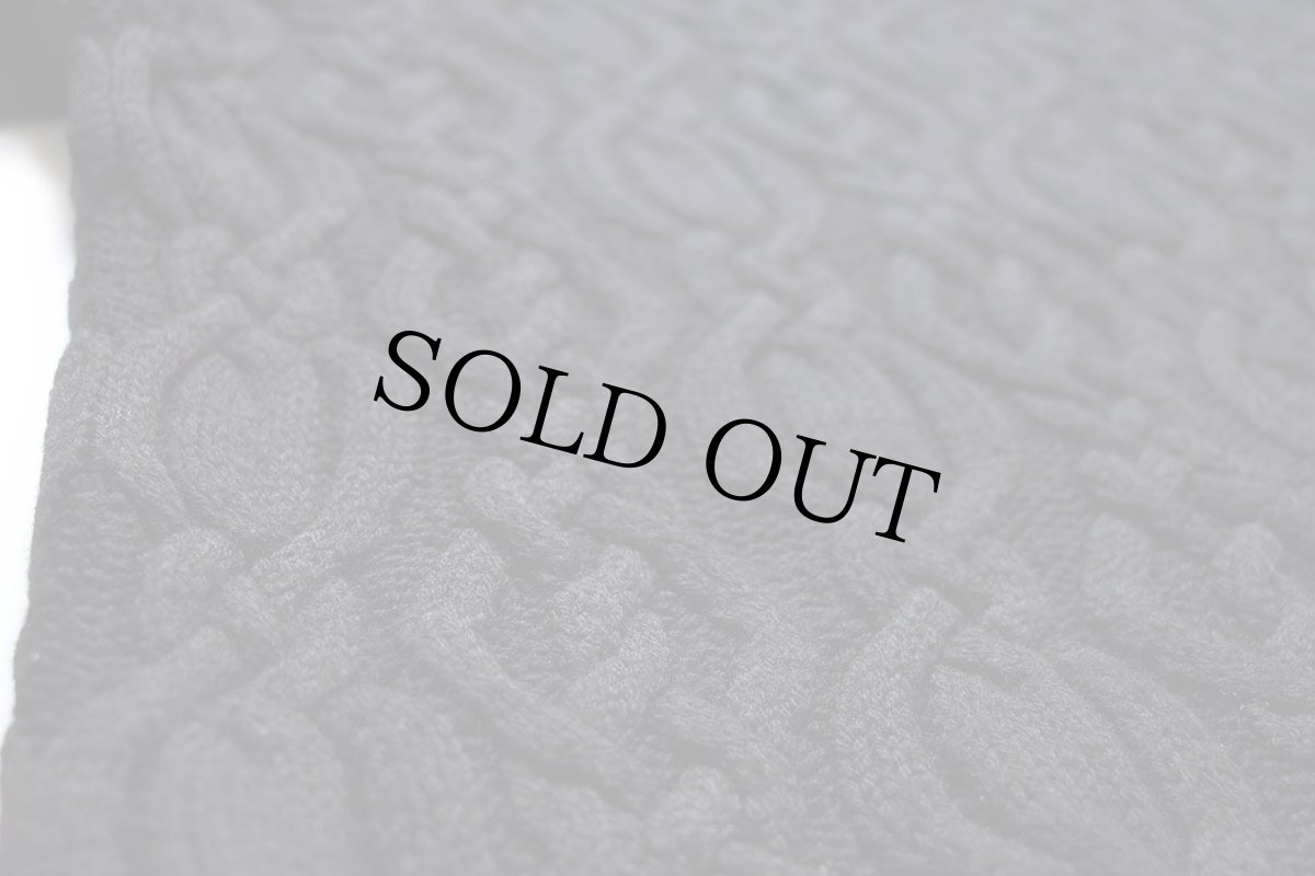 画像5: S.Moritz タートルネック ケーブル編み ウール ハンドニット セーター ブラック L★フィッシャーマン (5)