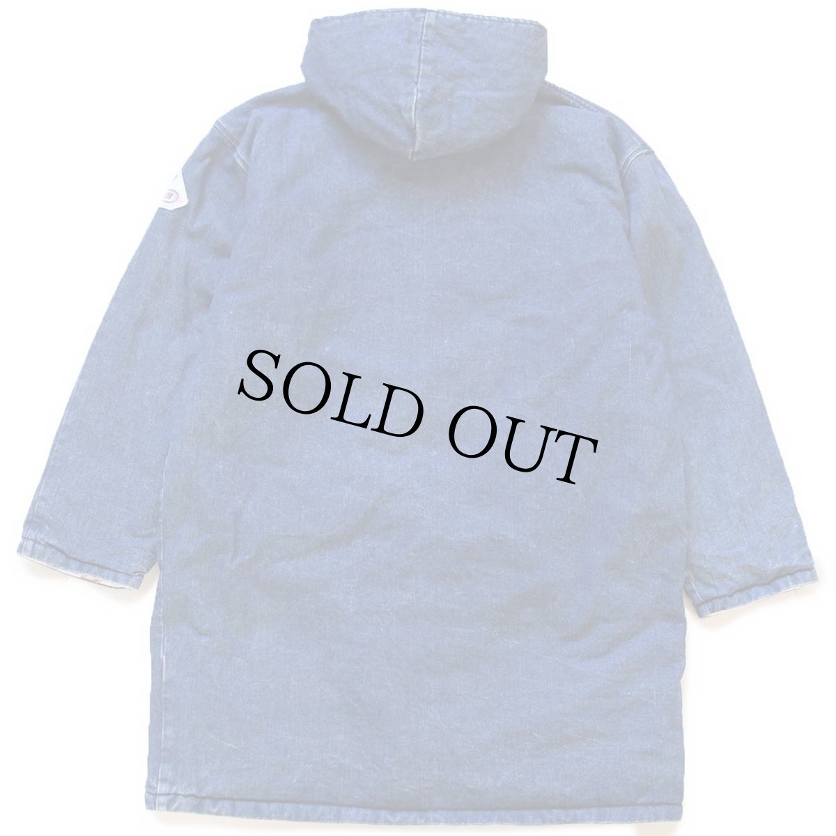 画像2: 80s ragazzeria×Disneyディズニー ミッキー マウス パッチ付き ドナルドダック総柄 ライナー デニム ダッフルコート (2)