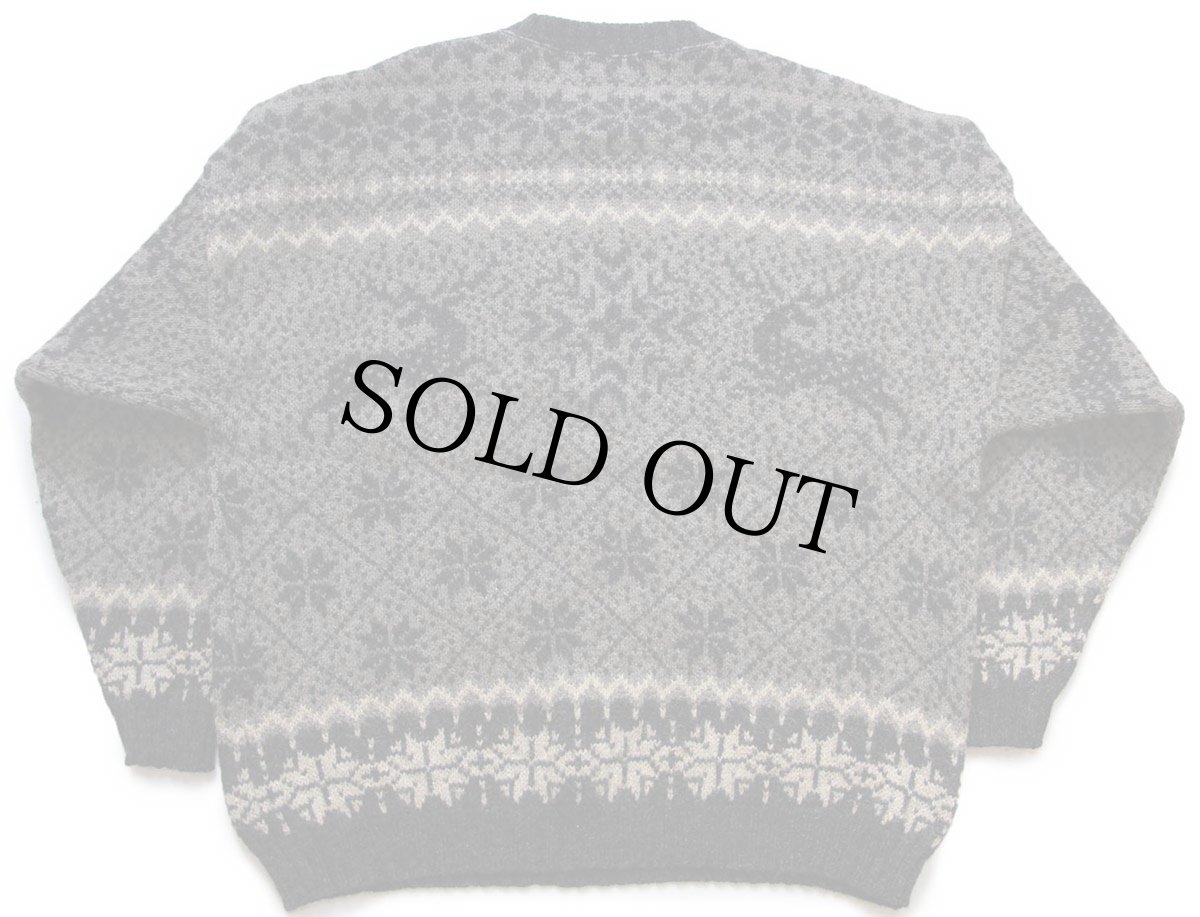 画像2: 00s USA製 WOOLRICH JOHN RICH&BROS ウールリッチ 鹿柄 雪柄 ノルディック柄 ウールニット セーター 2XL★特大 (2)