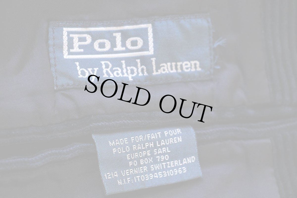 画像4: 00s ポロ ラルフローレン 3つボタン エルボーパッチ付き 太畝 コーデュロイ テーラードジャケット 紺★特大 ブレザー (4)