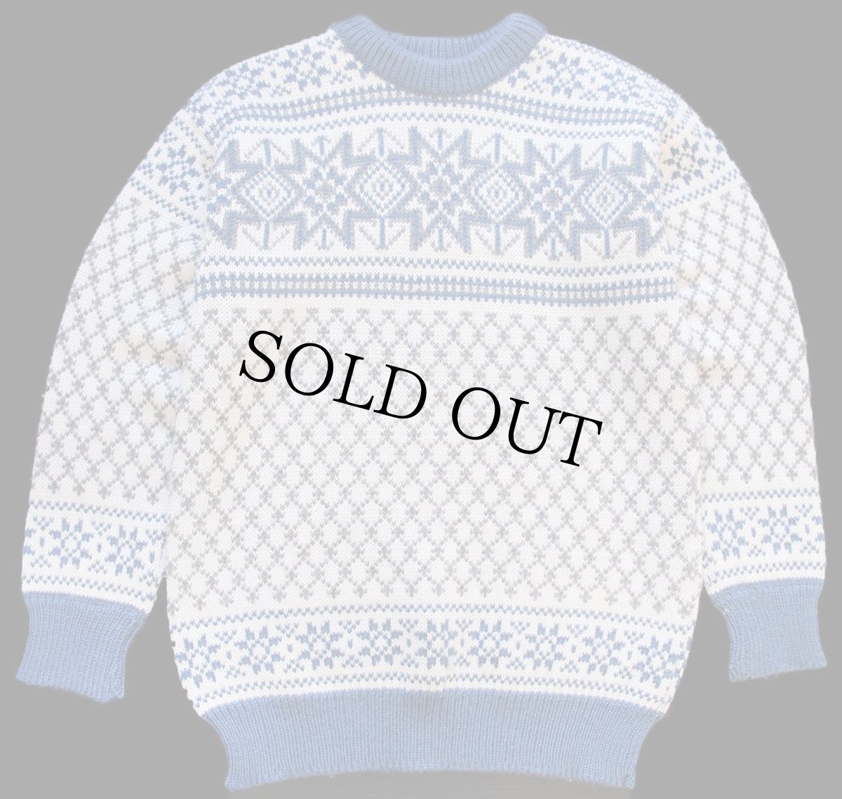 画像1: 80s ノルウェー製 DALE OF NORWAY 雪柄 ノルディック柄 ウールニット セーター 50 (1)