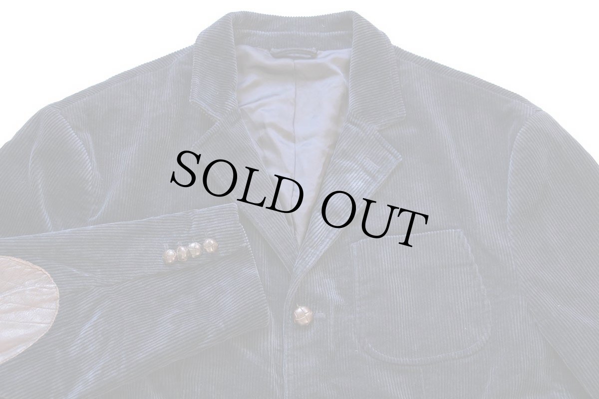 画像3: 00s ポロ ラルフローレン 3つボタン エルボーパッチ付き 太畝 コーデュロイ テーラードジャケット 紺★特大 ブレザー (3)