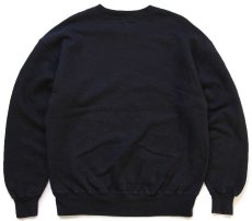画像2: 90s USA製 RUSSELLラッセル 無地 前V スウェット 黒 L★ブランク (2)