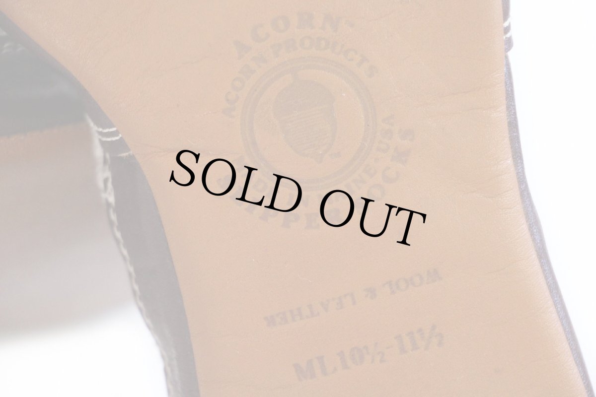 画像5: USA製 ACORN ウールニット×レザー スリッパ ソックス ミックス 10.5-11.5★靴下 (5)