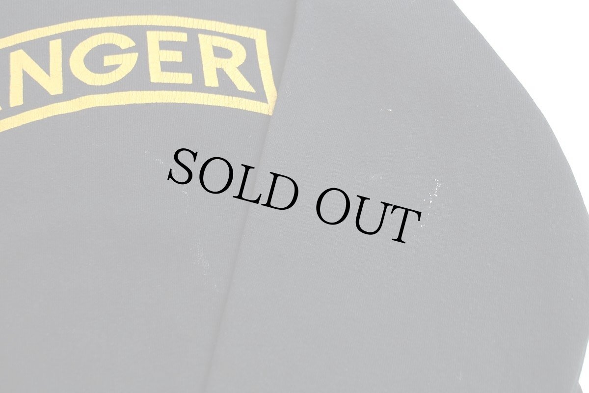 画像6: 80s USA製 RUSSELLラッセル RANGER ひび割れプリント ペンキ飛び 前V スウェット 黒 S (6)