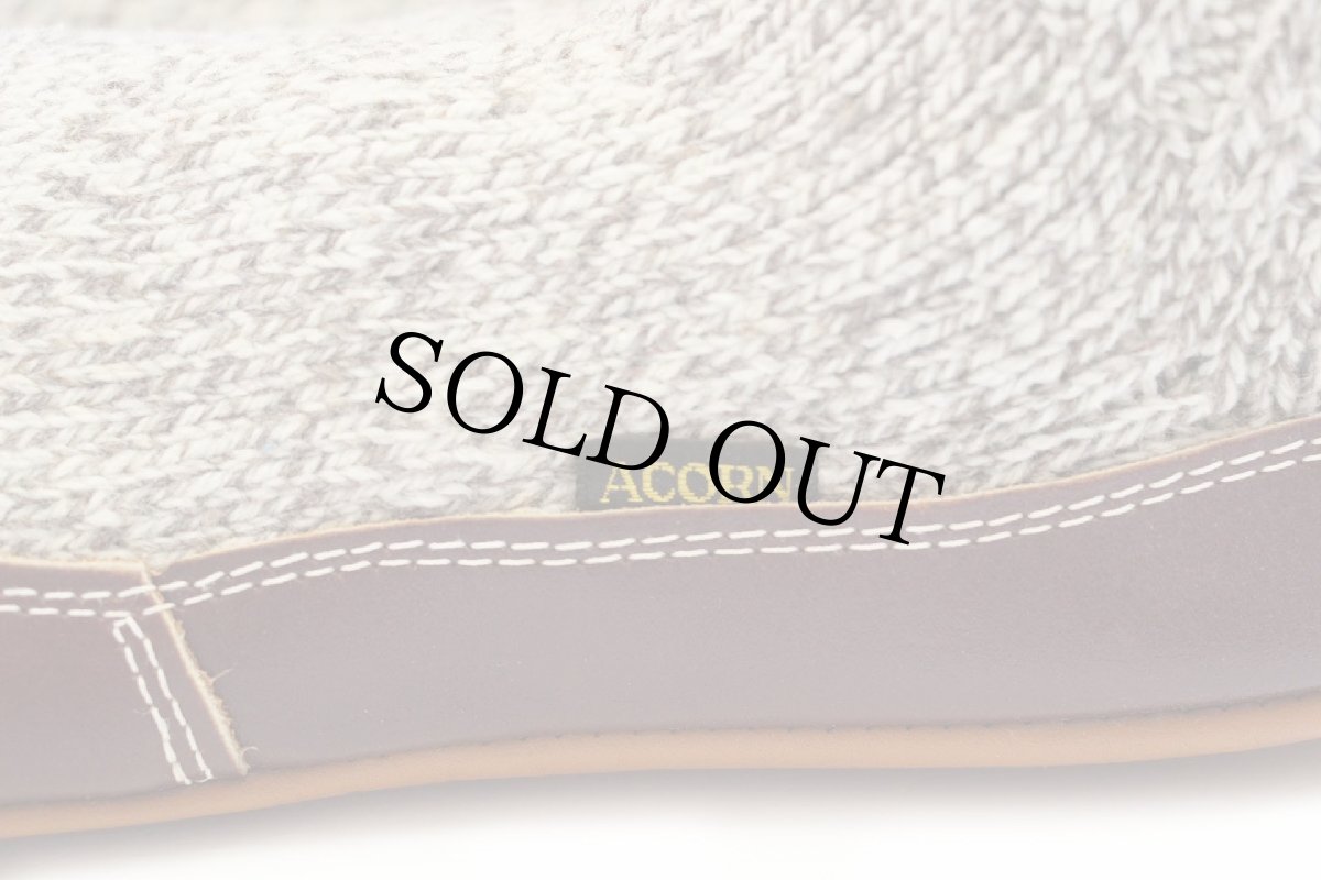 画像6: USA製 ACORN ウールニット×レザー スリッパ ソックス ミックス 10.5-11.5★靴下 (6)