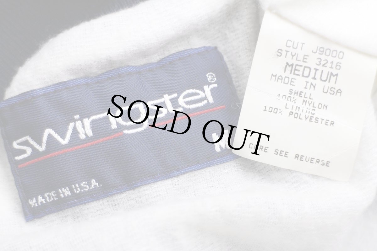 画像4: 90s USA製 swingster GOODYEAR パッチ付き ナイロンジャケット 紺 M (4)