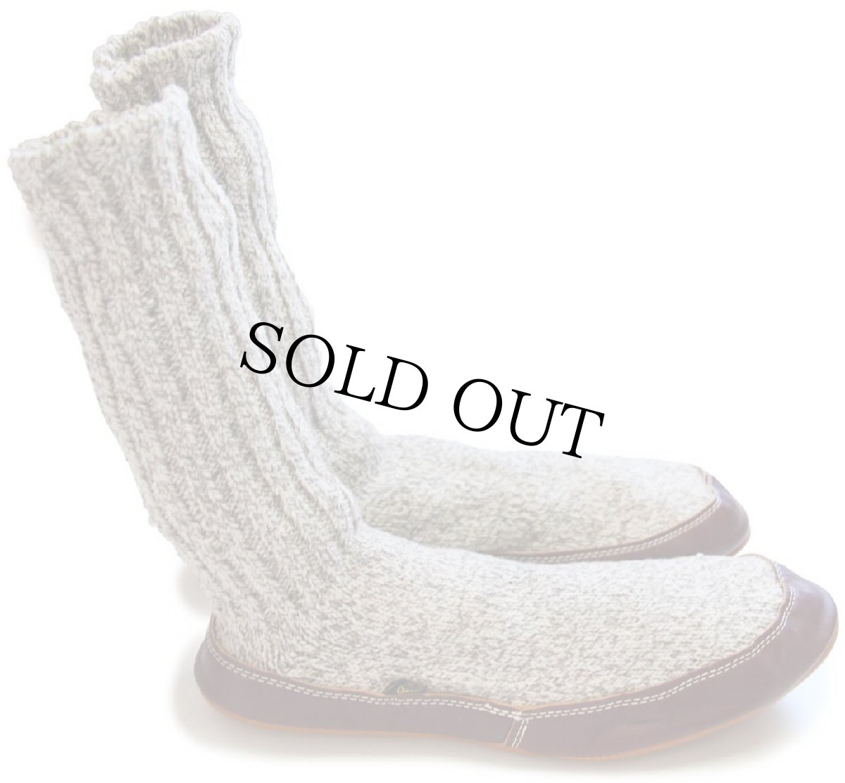 画像3: USA製 ACORN ウールニット×レザー スリッパ ソックス ミックス 10.5-11.5★靴下 (3)