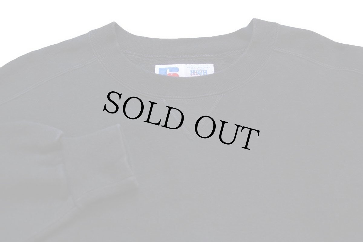 画像3: 90s USA製 RUSSELLラッセル 無地 前V スウェット 黒 L★ブランク (3)