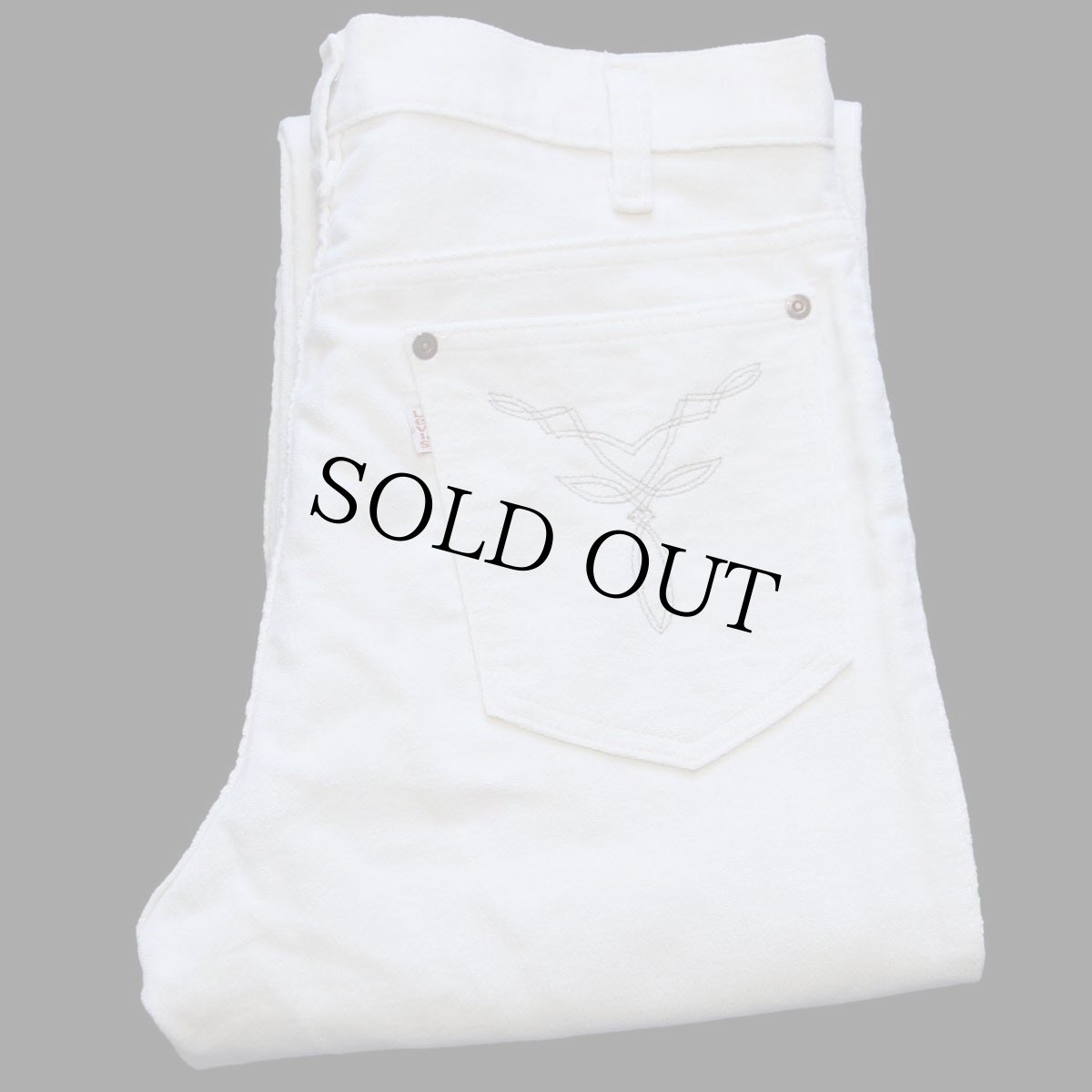 画像1: 80s USA製 Levi'sリーバイス Movin'On ベロアパンツ アイボリー W32 L30 (1)