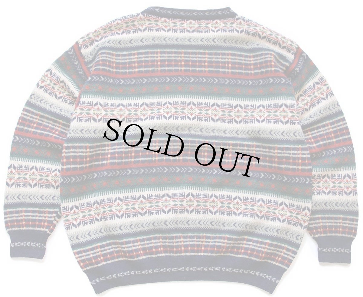 画像2: 90s 英国製 LANDS'ENDランズエンド フェアアイル柄 ラムウールニット セーター L (2)