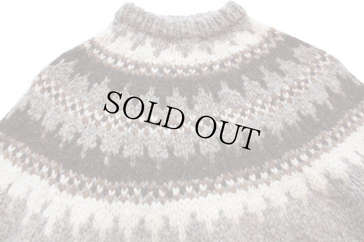 画像3: 70s スコットランド製 ANTARTEX 丸ヨーク ノルディック柄 シェットランドウール ハンドニット セーター (3)