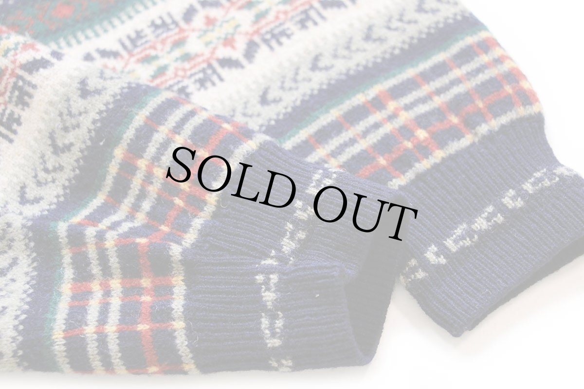 画像6: 90s 英国製 LANDS'ENDランズエンド フェアアイル柄 ラムウールニット セーター L (6)