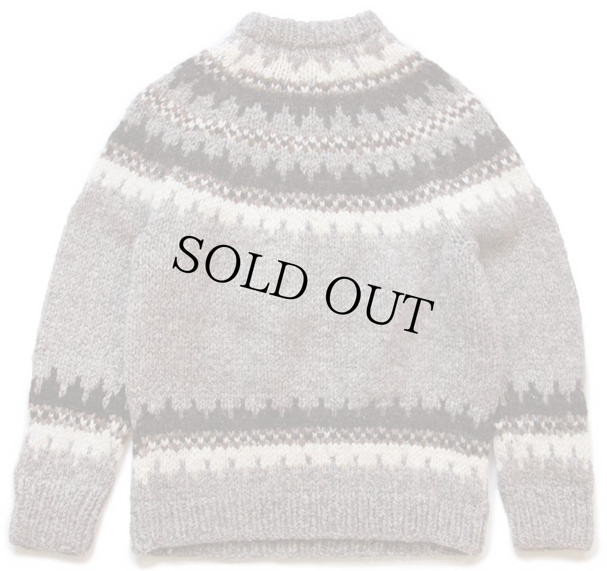 画像2: 70s スコットランド製 ANTARTEX 丸ヨーク ノルディック柄 シェットランドウール ハンドニット セーター (2)