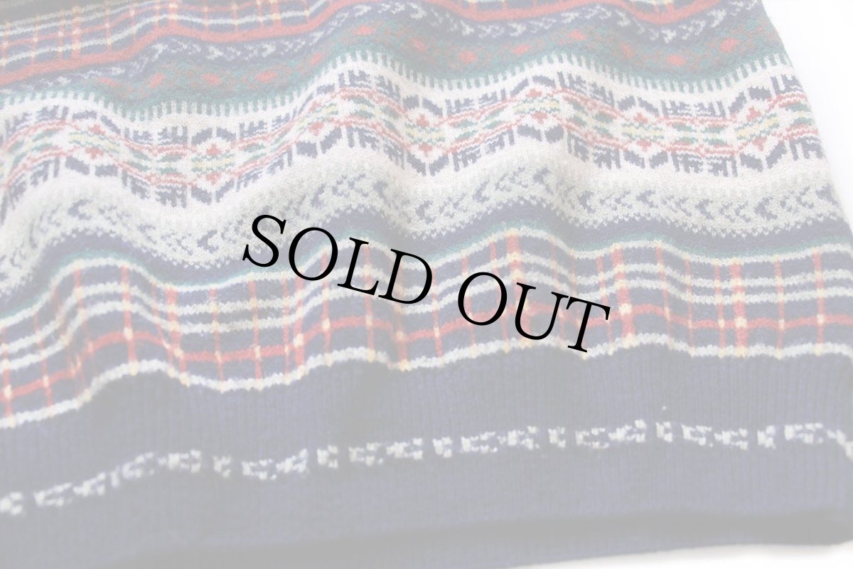 画像5: 90s 英国製 LANDS'ENDランズエンド フェアアイル柄 ラムウールニット セーター L (5)