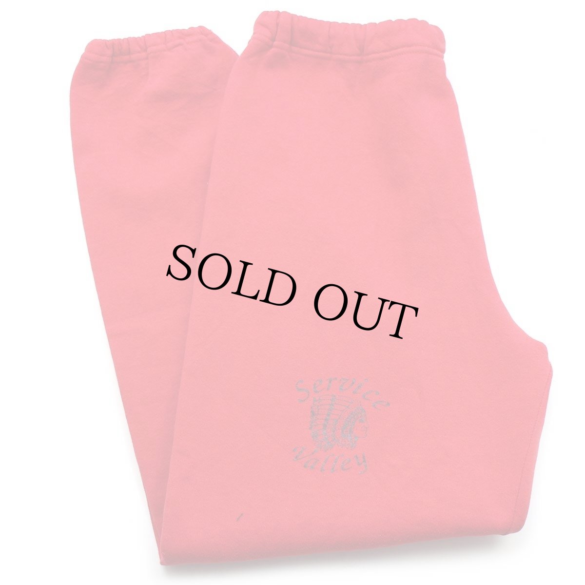 画像1: 90s USA製 RUSSELLラッセル Service Valley インディアンヘッド スウェットパンツ 赤 M (1)