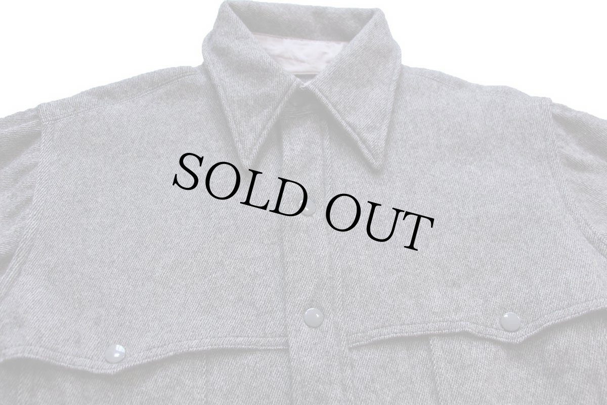 画像3: 70s Woolrichウールリッチ ツイード ウールシャツジャケット グレー XL (3)