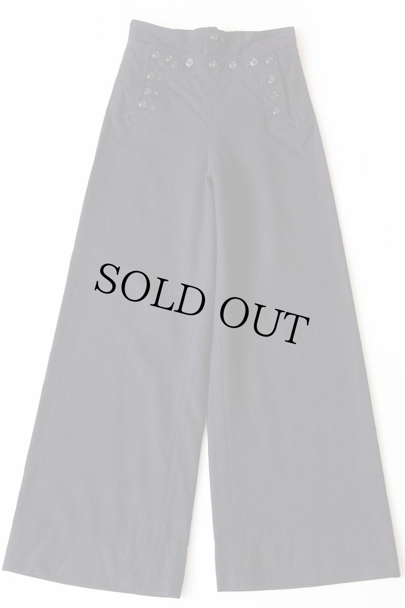 画像2: 70s 米軍 U.S.NAVY メルトン ウール セーラーパンツ 濃紺 28R (2)