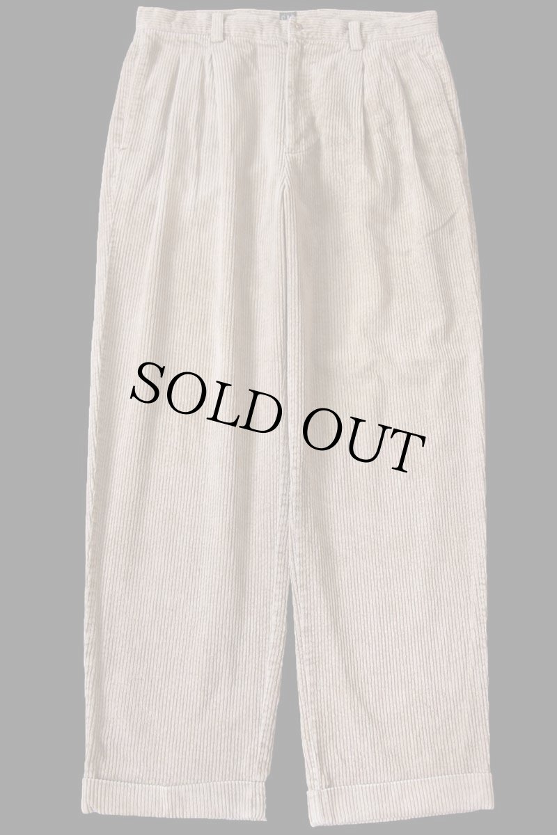 画像2: 90s GAPギャップ ツータック 太畝 コーデュロイパンツ ブラウンベージュ W34 L30 (2)