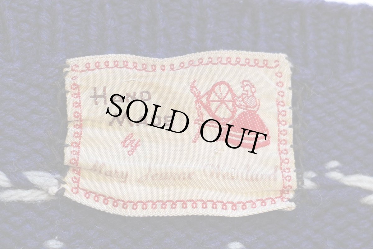 画像4: 60s 鹿柄 ノルディック柄 ウール ハンドニット カーディガン (4)