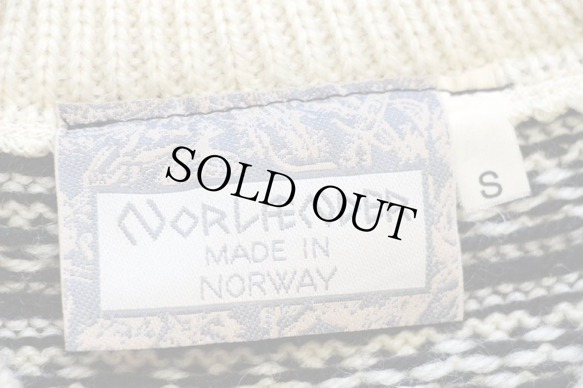 画像4: ノルウェー製 NORLENDER ノルディック柄 チロリアンテープ ウールニット カーディガン S (4)