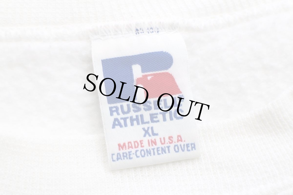 画像4: 90s USA製 RUSSELLラッセル THE BOAT CLINIC INC. LYNWOOD ILLINOIS 前V スウェット 白 XL (4)