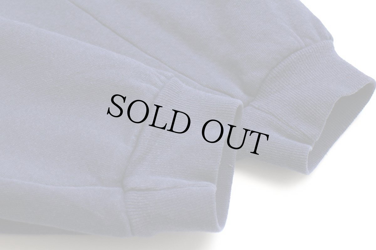 画像7: 90s メキシコ製 RUSSELLラッセル appeeling fruit Inc. ロゴ刺繍 前V スウェット ナス紺 L (7)