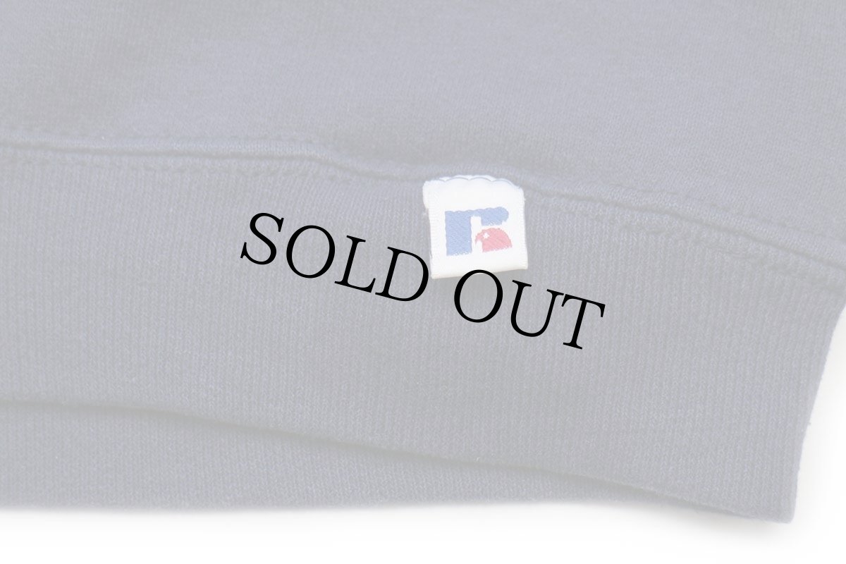 画像6: 90s メキシコ製 RUSSELLラッセル appeeling fruit Inc. ロゴ刺繍 前V スウェット ナス紺 L (6)