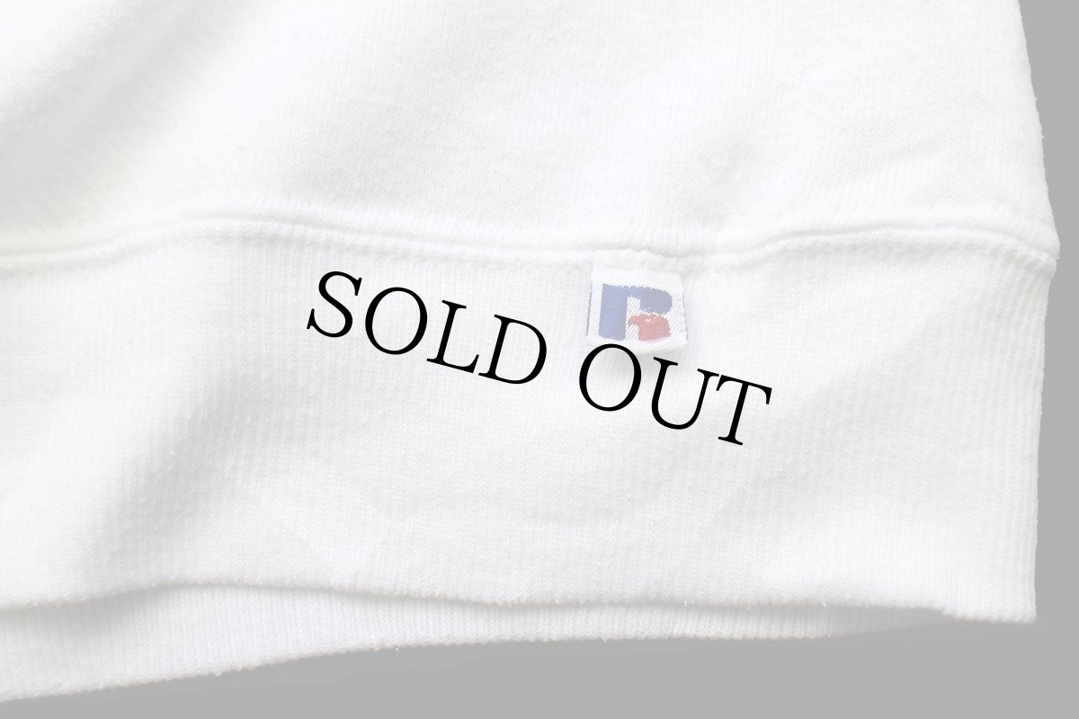 画像5: 80s USA製 RUSSELLラッセル SMU Mustangs ホース 前V スウェット 白 L (5)