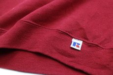 画像5: 90s メキシコ製 RUSSELLラッセル 無地 ペンキ飛び 前V スウェット 濃赤 L★ブランク (5)