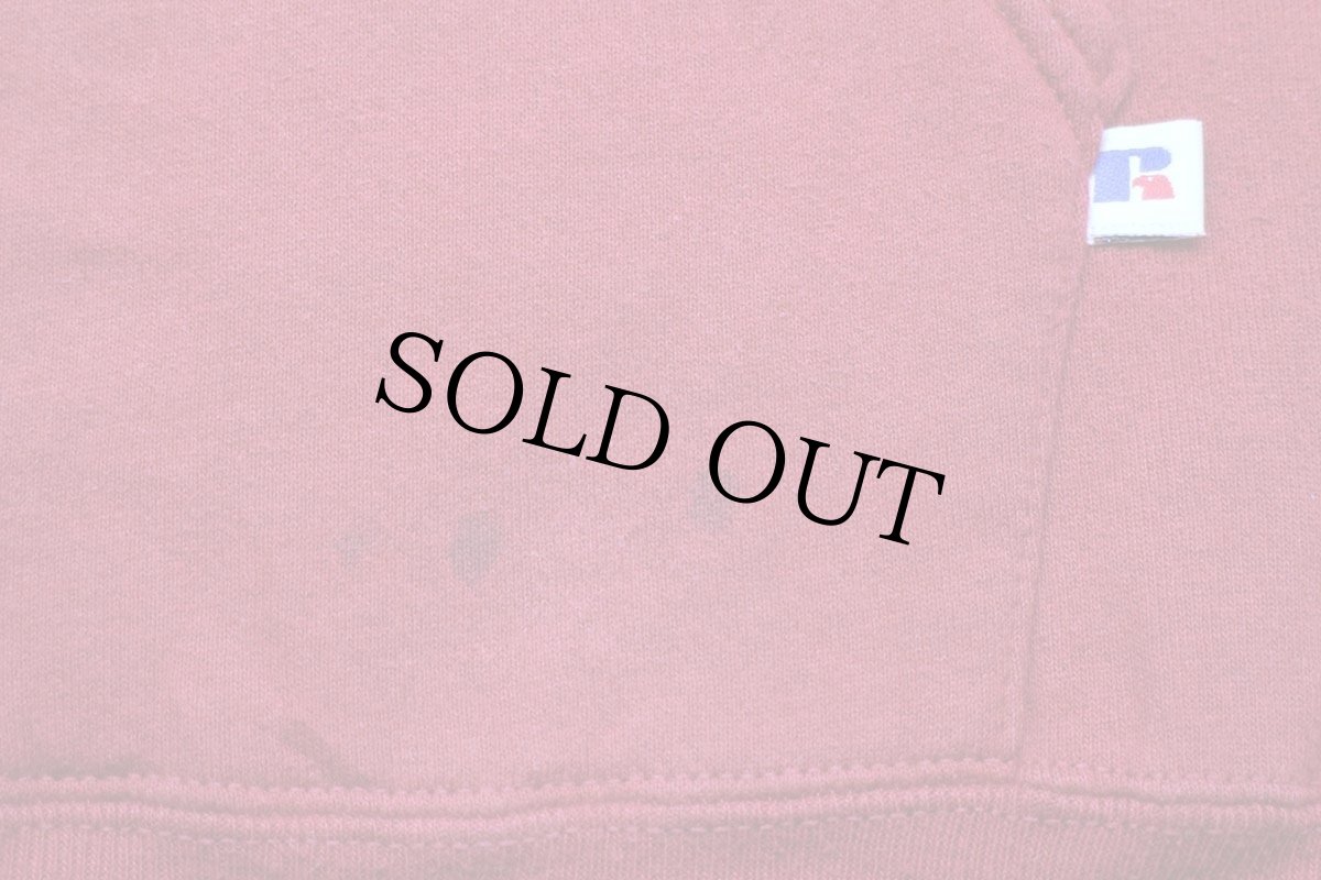 画像5: 90s USA製 RUSSELLラッセル LINCOLN&CO. CONTRACTORS トラック バックプリント スウェットパーカー ワインレッド L★フーディー (5)