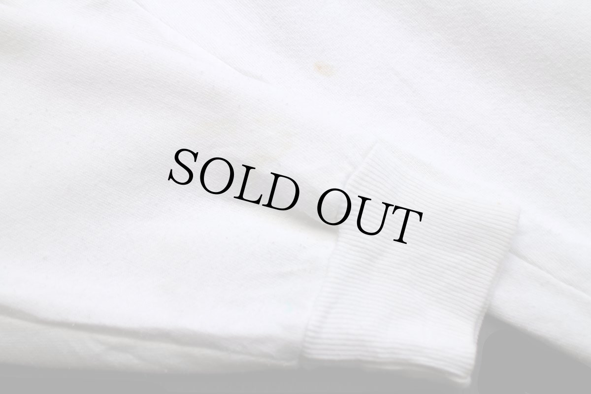 画像6: 80s USA製 RUSSELLラッセル SMU Mustangs ホース 前V スウェット 白 L (6)