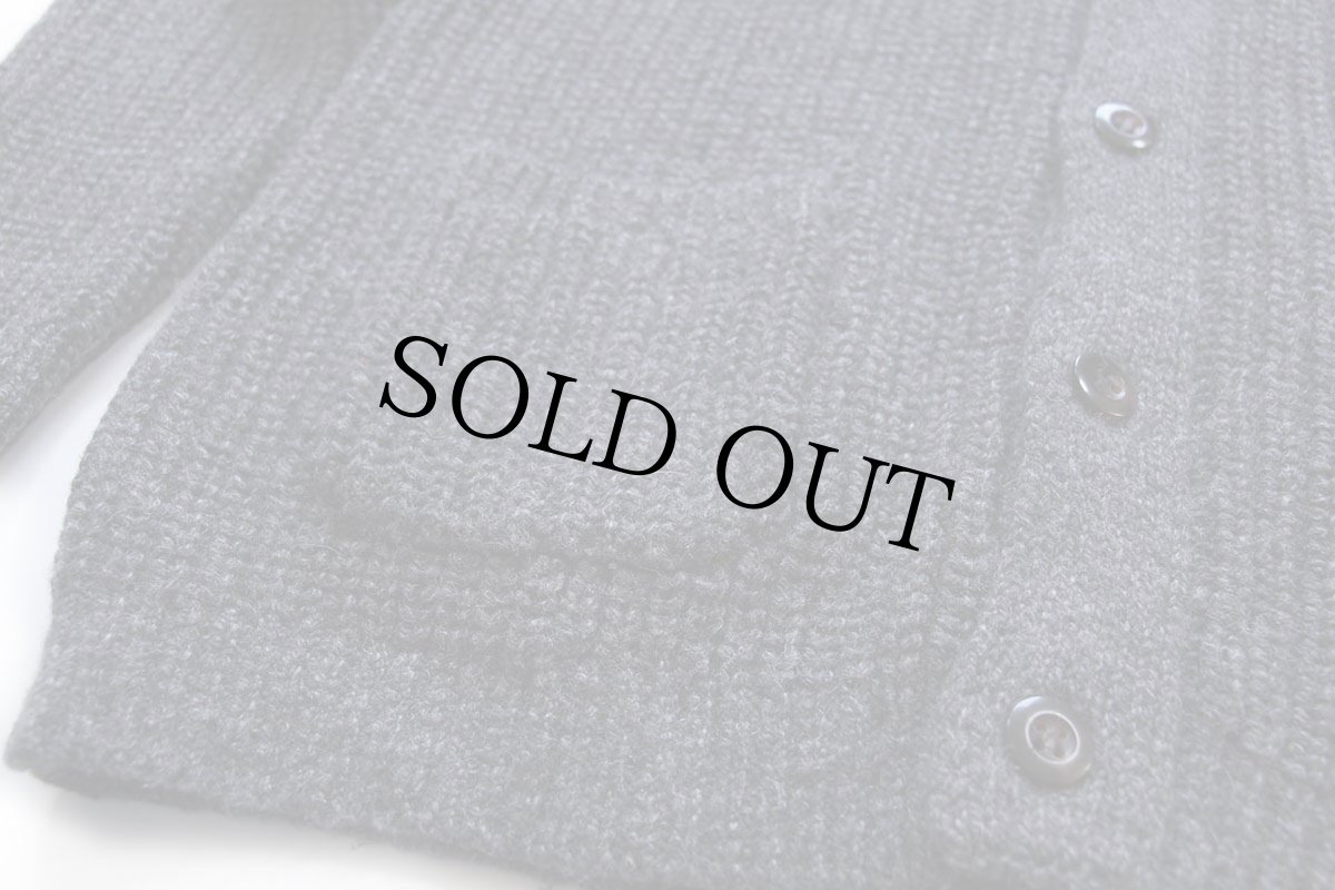 画像5: L.L.Bean ショールカラー パチポケ ラムウール ローゲージニット カーディガン チャコールグレー L (5)