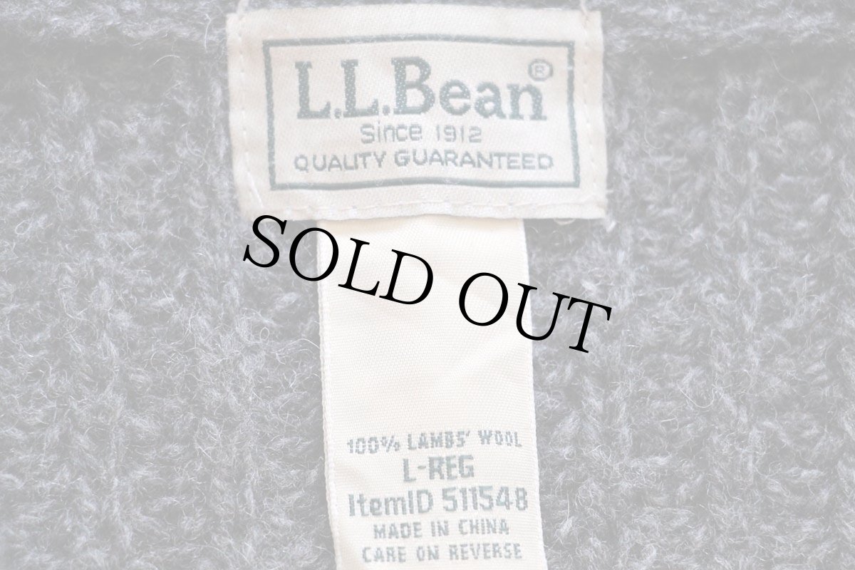 画像4: L.L.Bean ショールカラー パチポケ ラムウール ローゲージニット カーディガン チャコールグレー L (4)