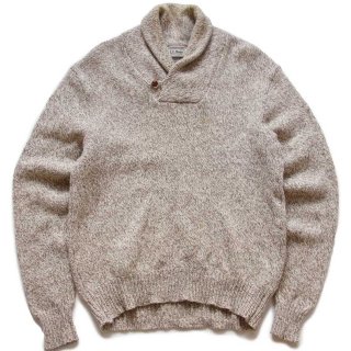 80s USA製 L.L.Bean 太ボーダー ウールニット セーター ミックス