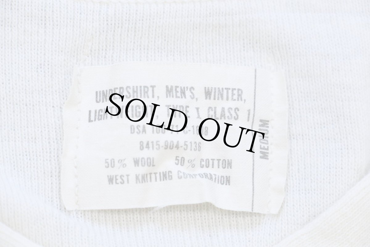 画像5: 70s 米軍 ヘンリーネック ウール×コットン アンダーシャツ ナチュラル M (5)
