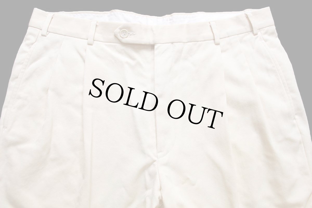 画像4: 90s USA製 Brooks Brothersブルックスブラザーズ ツータック スラックス ウールパンツ アイボリー 36 (4)