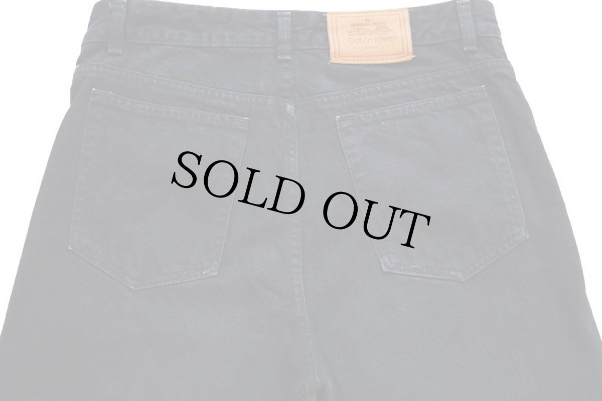 画像5: 90s USA製 Calvin Kleinカルバンクライン 後染め ブラック デニムパンツ W32 (5)