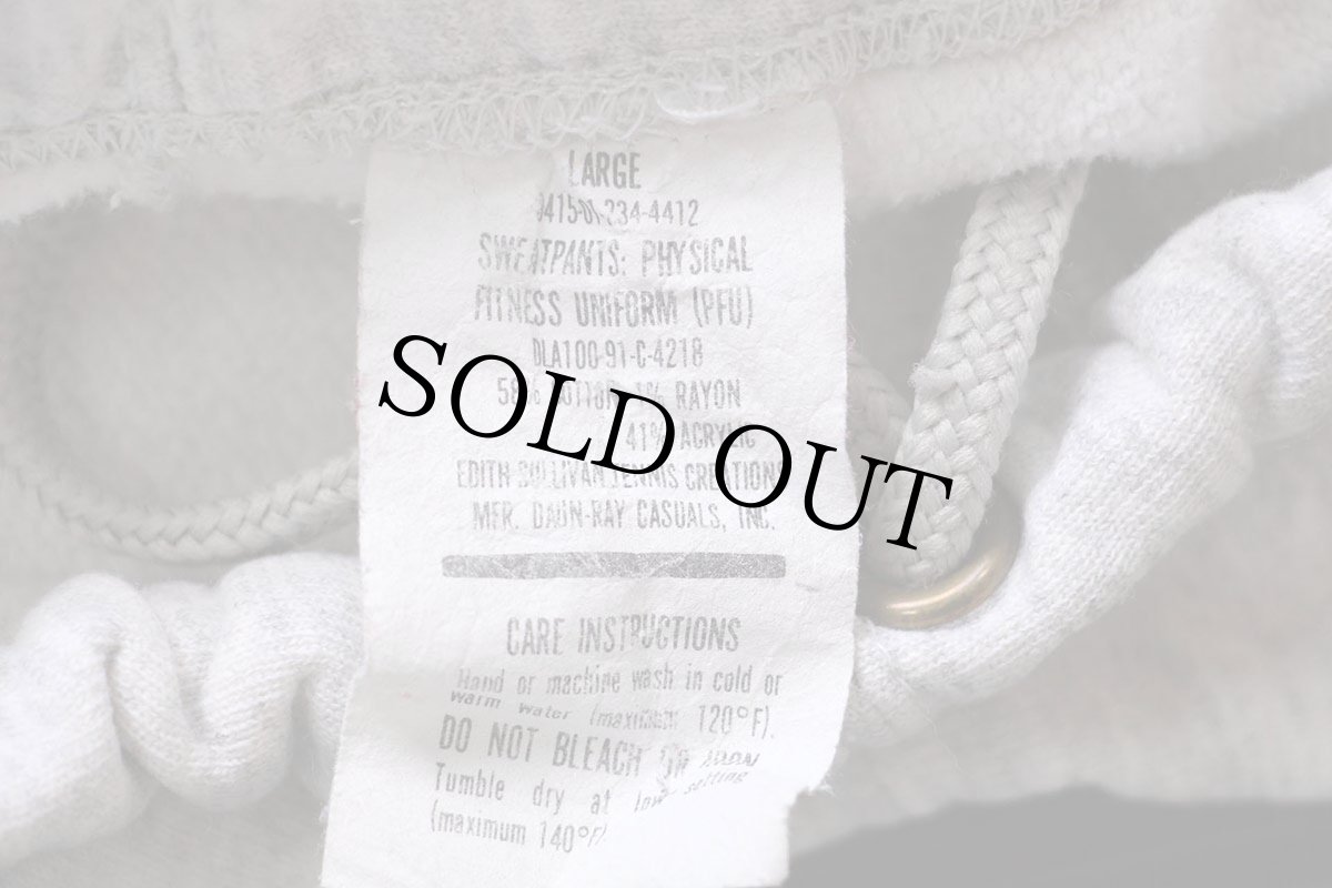 画像5: 90s 米軍 U.S.ARMY PFU トレーニング スウェットパンツ 杢ライトグレー L (5)