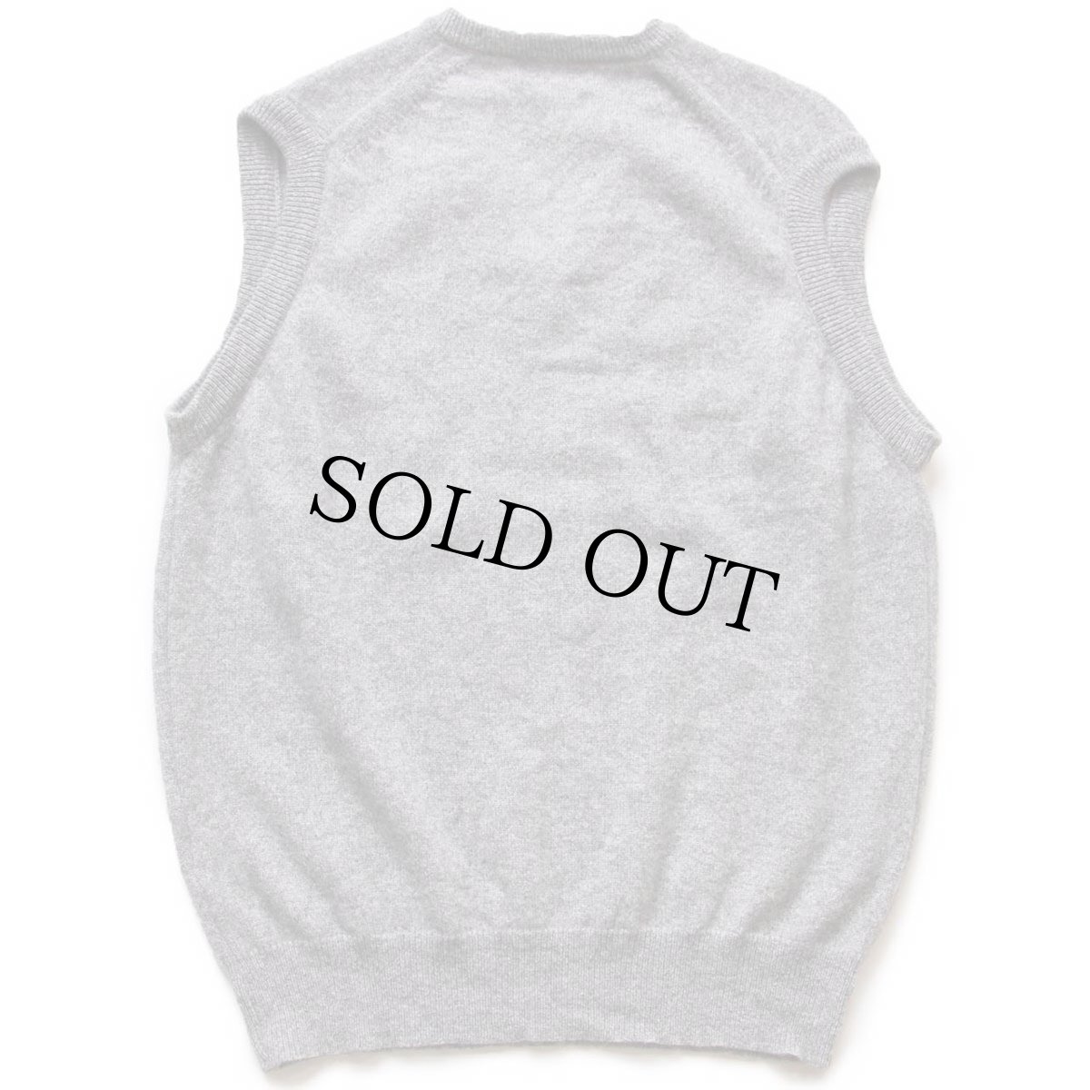 画像2: 80s USA製 L.L.Bean Vネック ラムウールニット ベスト セーター 杢グレー L (2)