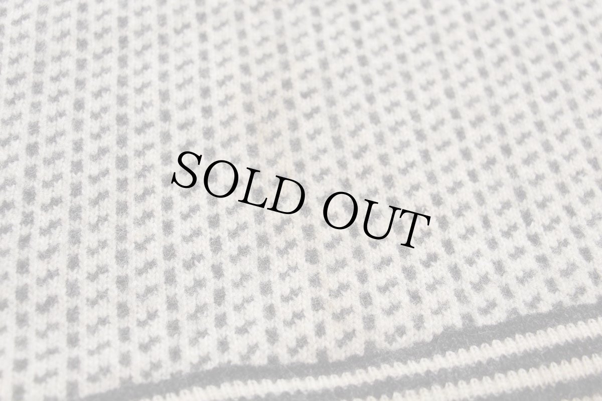 画像5: 90s ノルウェー製 L.L.Bean ノルウェージャン バーズアイ ウールニット セーター 白×グレー L★A (5)