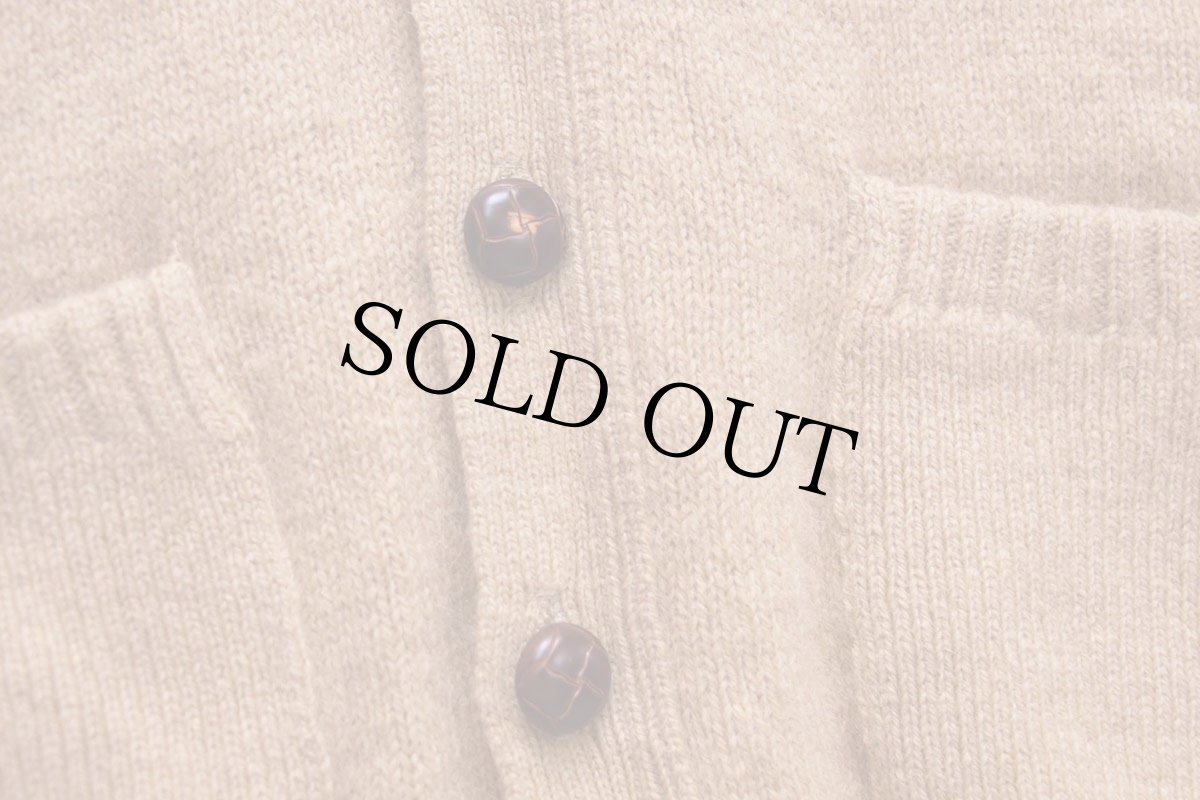 画像5: 80s USA製 L.L.Bean パチポケ&エルボーパッチ サドルショルダー キャメルヘア×ラムウールニット カーディガン L (5)