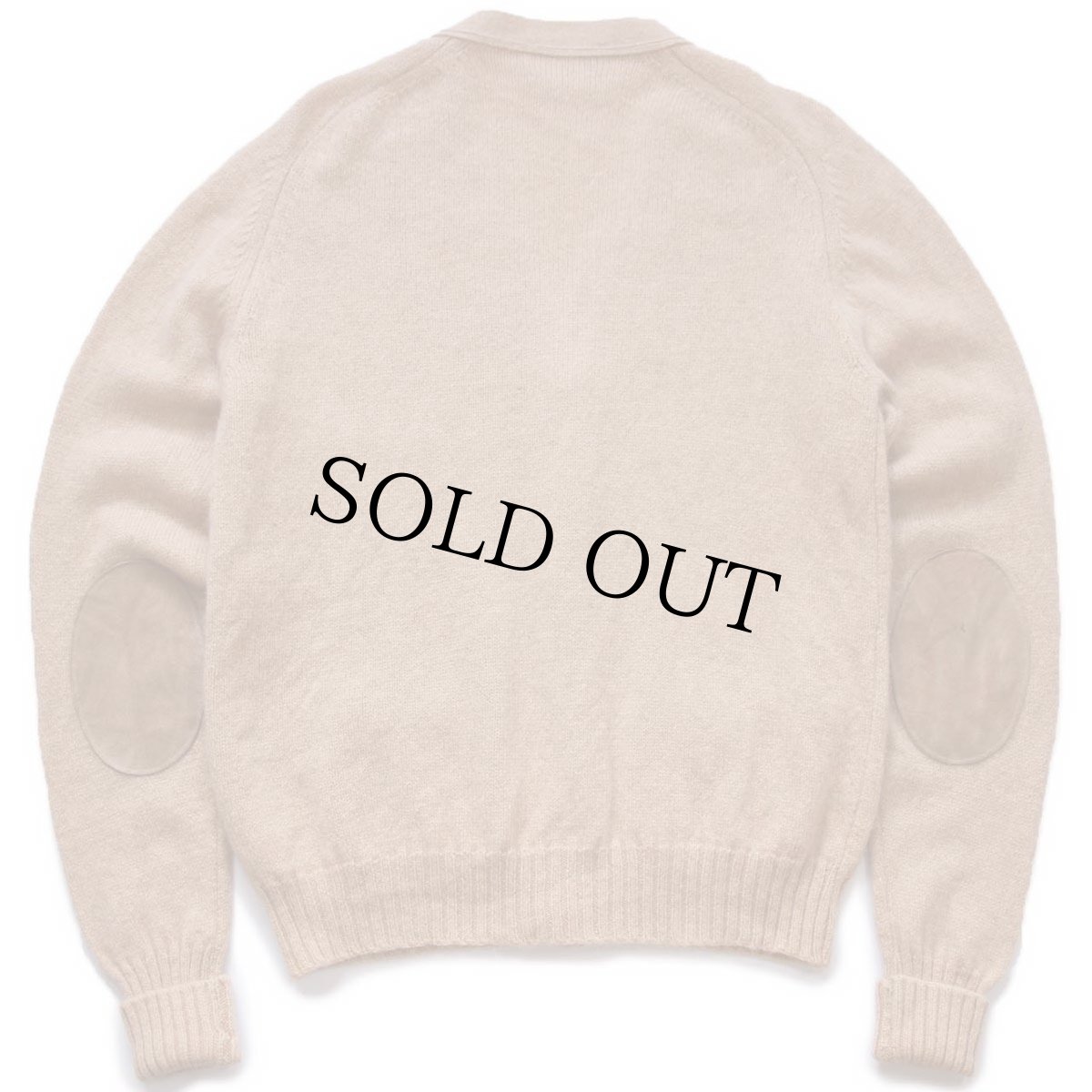 画像2: 80s USA製 L.L.Bean パチポケ&エルボーパッチ サドルショルダー キャメルヘア×ラムウールニット カーディガン L (2)