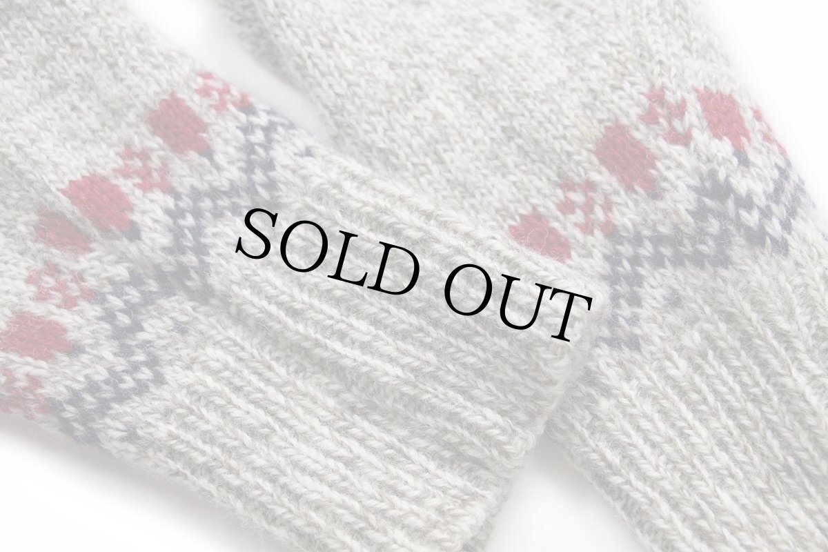 画像6: 80s L.L.Bean 雪柄 ノルディック柄 ウールニット セーター グレーブラウン×ナチュラル ミックス L (6)