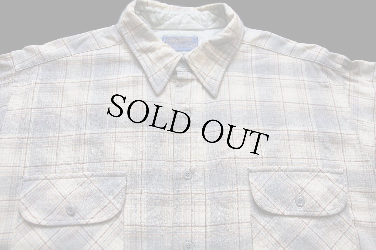 画像3: 70s USA製 PENDLETONペンドルトン オンブレチェック ウールシャツ XL-L (3)