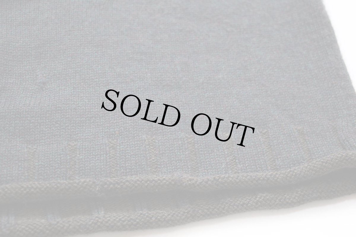 画像7: 90s アイルランド製 L.L.Bean 編み柄 切り替え ウールニット セーター 緑×紫 ミックス M (7)