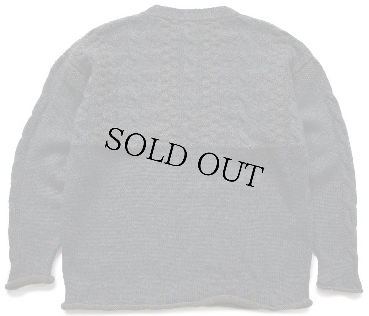 画像2: 90s アイルランド製 L.L.Bean 編み柄 切り替え ウールニット セーター 緑×紫 ミックス M (2)