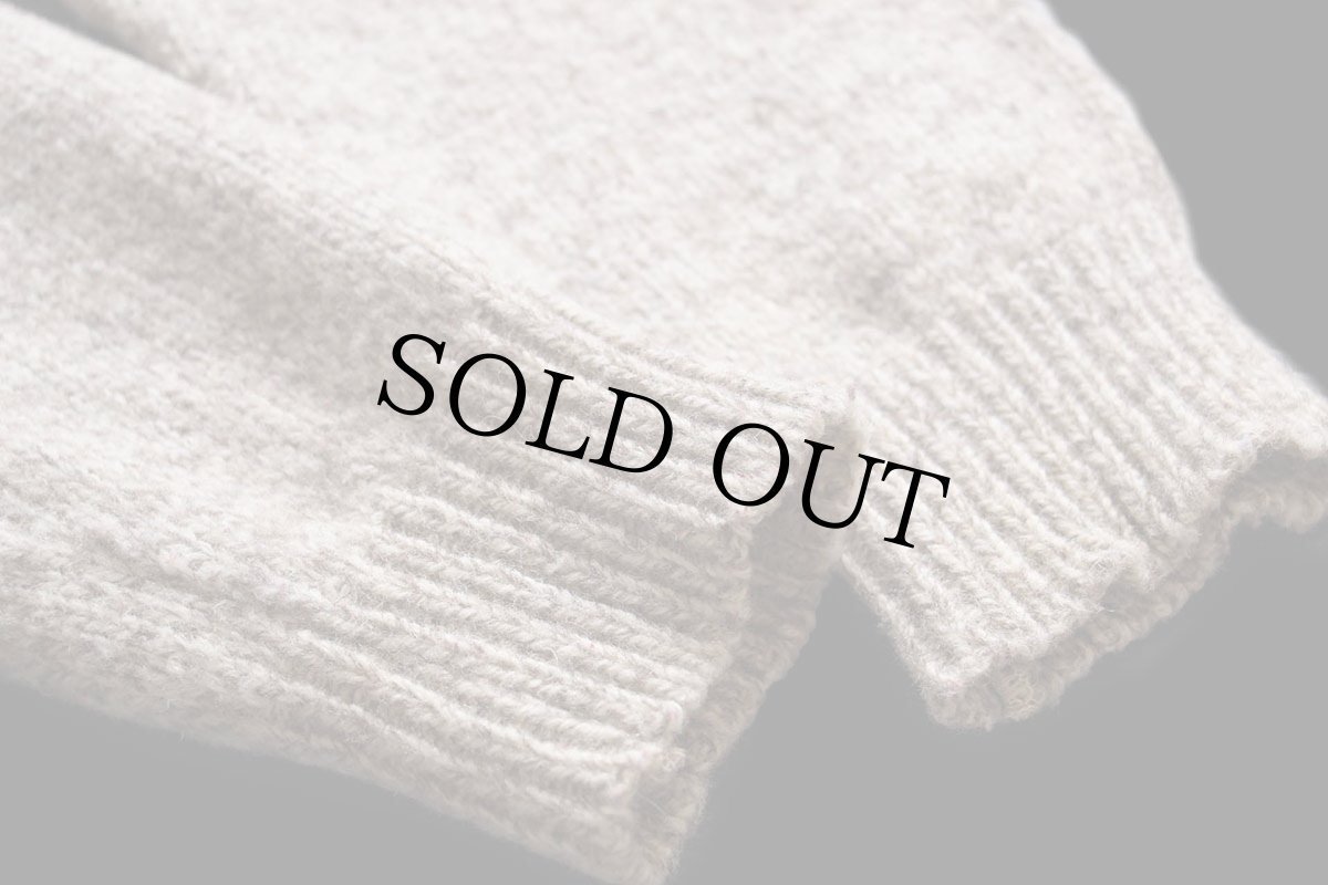 画像6: 80s USA製 L.L.Bean 無地 ウールニット カーディガン グレーブラウン×ナチュラル ミックス L (6)