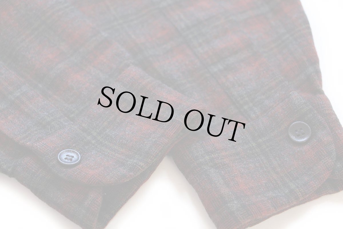 画像6: 60s PENDLETONペンドルトン オンブレチェック オープンカラー ウールシャツ M (6)