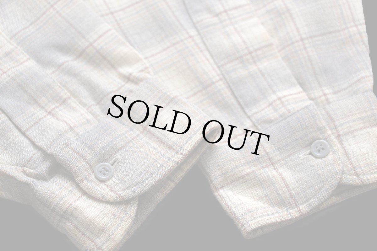 画像6: 70s USA製 PENDLETONペンドルトン オンブレチェック ウールシャツ XL-L (6)